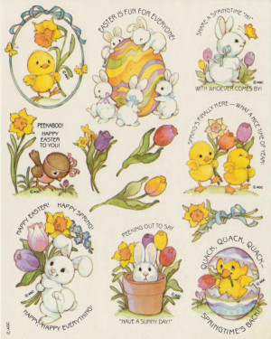 Vintage Adorable Easter Chicks with Sayings Sticker Sheet by AGC ...