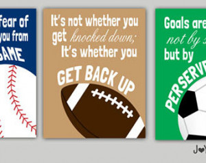 Set of 3 Motivating Sports Quotes P RINTABLE Signs. Football Soccer ...