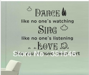 Dance LOVE...PVC Words quote /lettering Wall Stickers for kids room ...