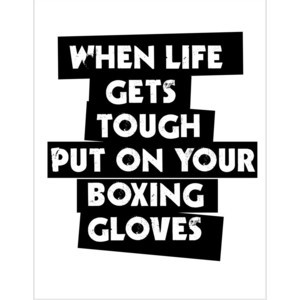 ... on your boxing gloves quote paper print in midnight black and white