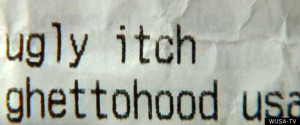 ... Receipt Describes Woman As 'Ugly Itch' From 'Ghettohood, USA' (VIDEO