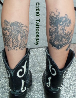 back of calf tattoos for women