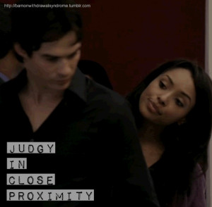 Damon & Bonnie judgy in close proximity