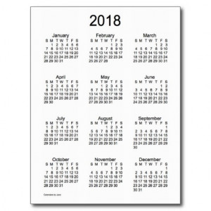 black_and_white_2018_mini_calendar_postcards ...