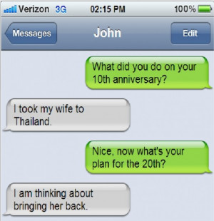 Funny Anniversary iPhone Message