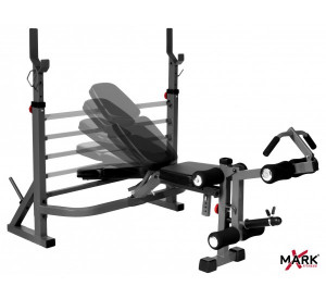 XMark Olympic Weight Bench with Leg Extension and Preacher Curl ...