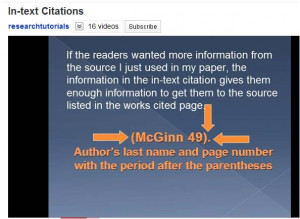 Tags: In Text Citations, Citing Sources, Quotations, Paraphrasing