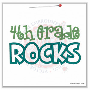 4937 Sayings : 4th Grade Rocks Applique 5x7