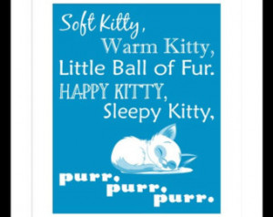 Soft Kitty Lyrics Quote Big Bang Sh eldon Printable Print Wall Art ...