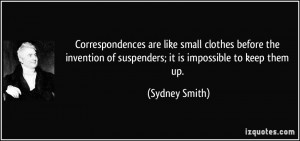 Correspondences are like small clothes before the invention of ...