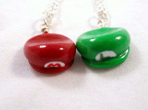 Mario and Luigi friendship necklaces. :)