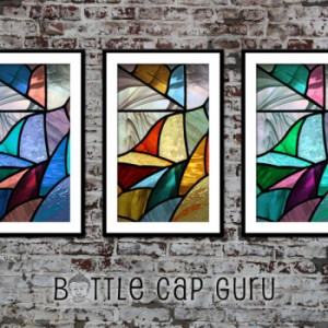 STAINED GLASS Windows Set of 3 Prints / Printable Wall Art