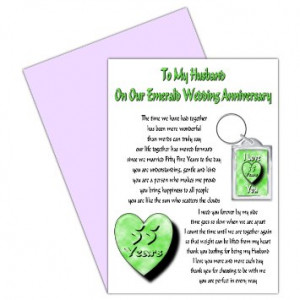 Husband 55th Wedding Anniversary Card With Removable Keyring Gift - 55 ...