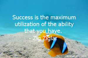 ... -Success is the maximum utilization of the ability that you have