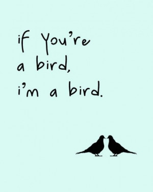 if you're a bird, i'm a bird