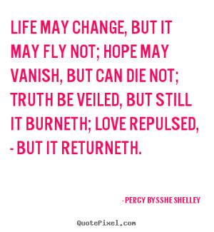 ... Life may change, but it may fly not; hope may vanish,.. - Life sayings