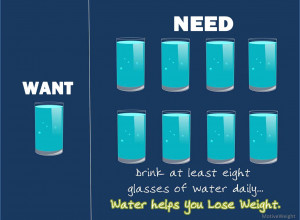 Drink at least eight glasses of water daily.