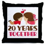20 Years Together Anniversary Throw Pillow