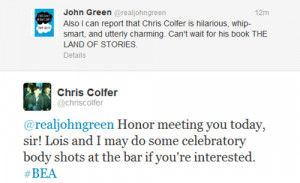 Chris Colfer & John Green Twitter - chris-colfer Photo