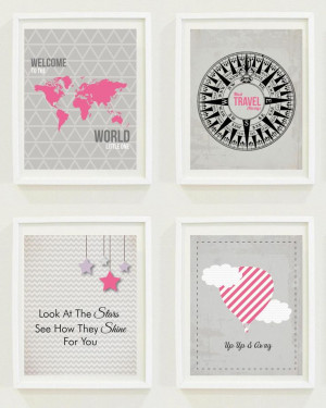 The World - Travel Nursery | Pink Nursery | Girls Bedroom | Quotes ...