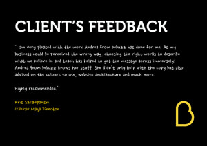 client's testimonial