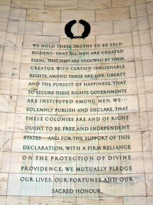 ... quotes, including his famous words from the Declaration of
