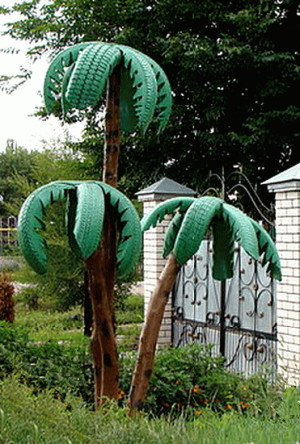 ... Trees, Recycled Tired, Palm Trees, Gardens, Recycled Crafts, Old Cars