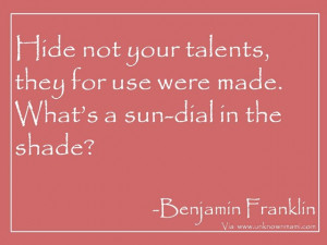 Hiding your talents is simply wrong and a waste of perfectly good ...