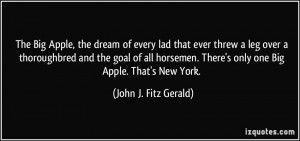 The Big Apple, the dream of every lad that ever threw a leg over a ...