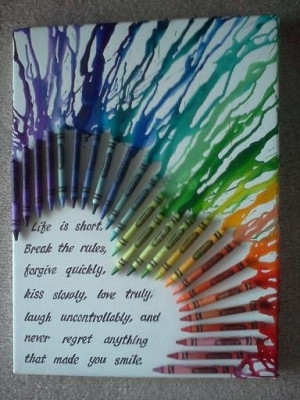 Melted Crayon Wall Art With A Quote