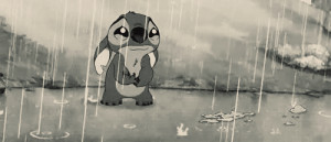 Reaction GIF: sad, rain, Lilo & Stitch
