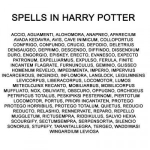 harry potter, magic, spell, spells, text
