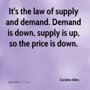 It's the law of supply and demand. Demand is down, supply is up, so ...