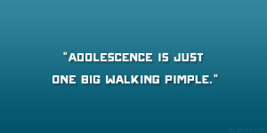 Adolescence is just one big walking pimple.”
