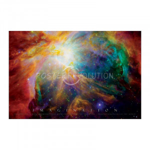 Imagination (Nebula, Albert Einstein Quote) Art Poster Print - 36x24