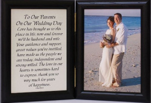 5x7 Hinged TO OUR PARENTS ON OUR WEDDING DAY Poem ~ Black Picture ...