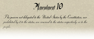 Faded image of the tenth amendment.