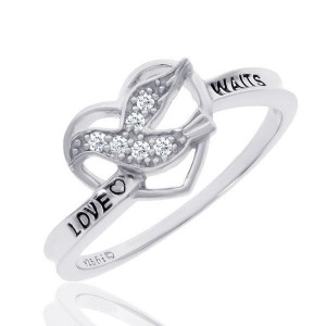 ... about Sterling Silver Diamond Purity Dove and Heart Ring 1/15ctw