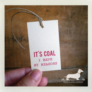 Coal Gift Tags Set of 20 VintageStyle by PickleDogDesign on Etsy