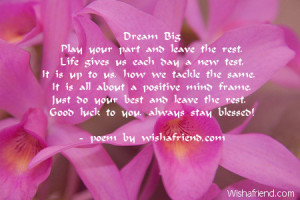 Dream BigPlay your part and