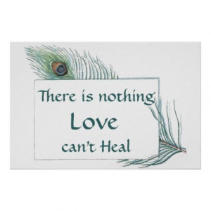 Retro Vintage Peacock Feather Love Quote Posters