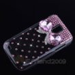 3D Big Bowknot Heart Crystal Bling Diamond Clear Hard Back Case Cover