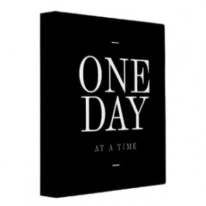 One Day Study Motivational Quote Black and White Binders