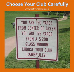 Golf Humor in English : Choose your Club carefully - Best Golf Jokes