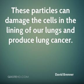 David Brenner - These particles can damage the cells in the lining of ...