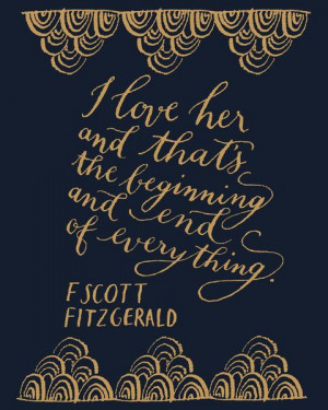 Romantic illustrated quote from F. Scott Fitzgerald