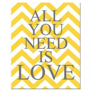 All You Need Is Love 8 x 10 Chevron Beatles Quote by Tessyla, $20.00