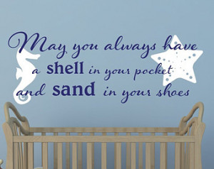 ... Shoes Beach Saying Beach Quote Wall Decal Nursery Decor Nautical Decal