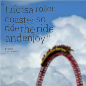 Quotes Picture: life is a roller coaster so ride the ride and enjoy