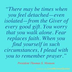 —even isolated—from the Giver of every good gift. You worry ...